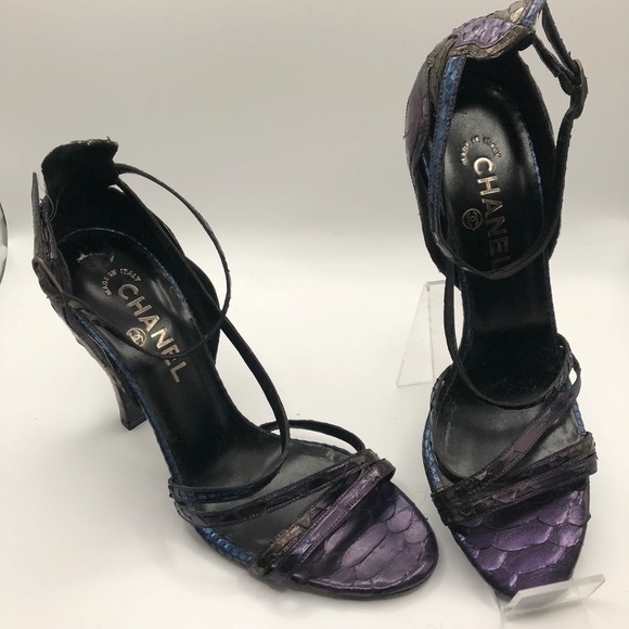 Chanel python snakeskin sandal pumps - Picture 1 of 4